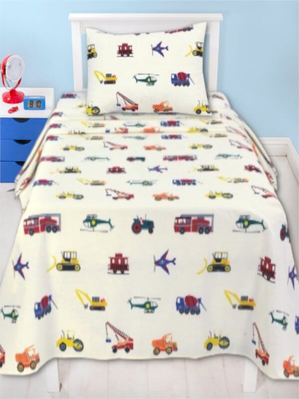 Παιδικά Σεντόνια Σετ Εκρού 100% Βαμβακερά Φορτηγά Γαρύφαλλο 160x270 | Γαρύφαλλο - Λευκά Είδη